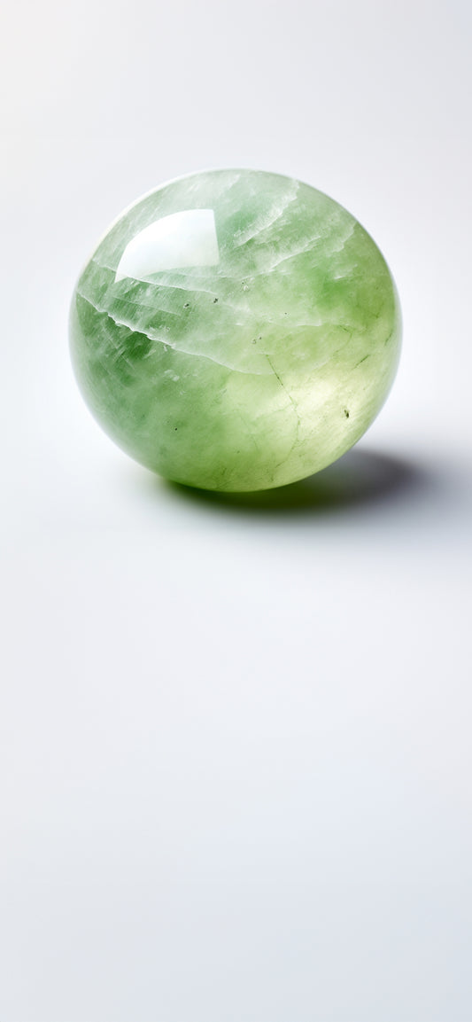 Prehnite Crystal Sphere Lock Screen Wallpaper