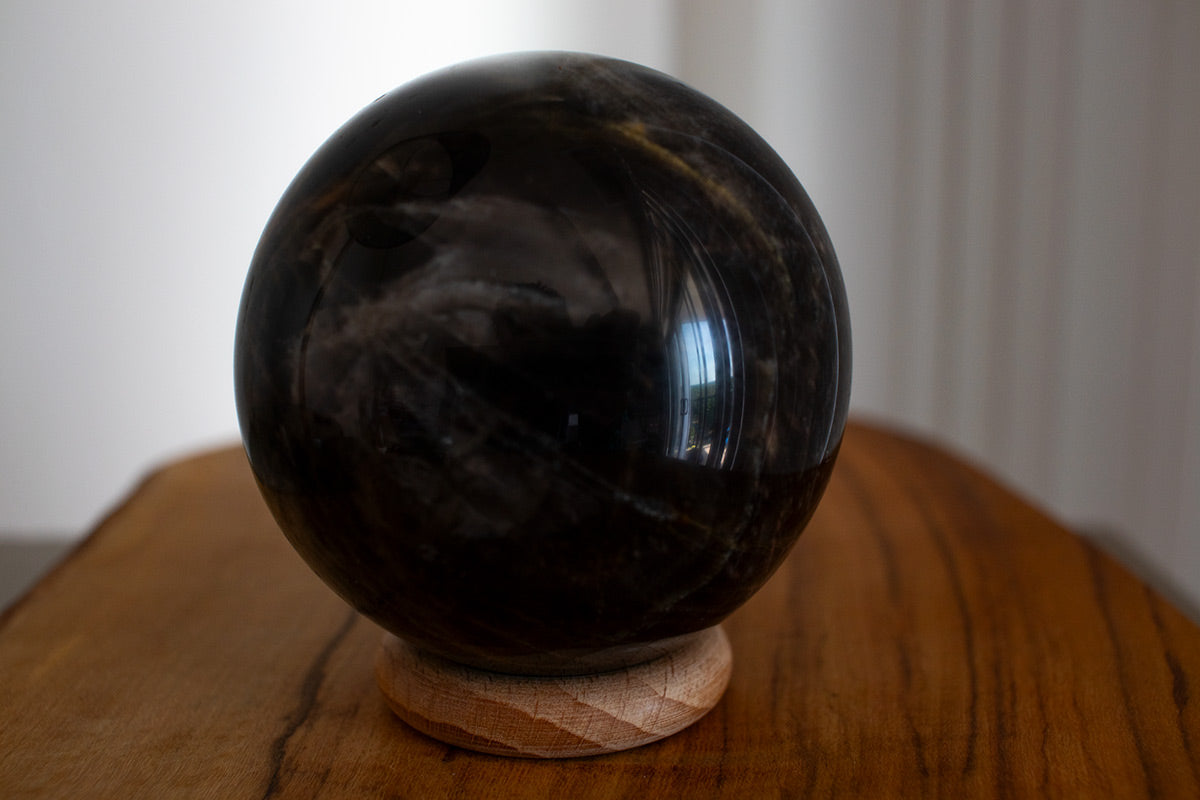 Black Moonstone Crystal Sphere