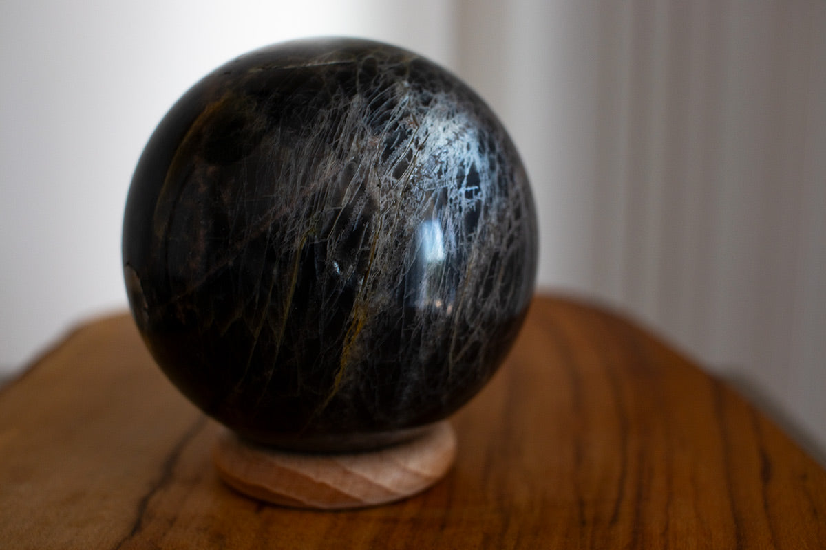Black Moonstone Crystal Sphere