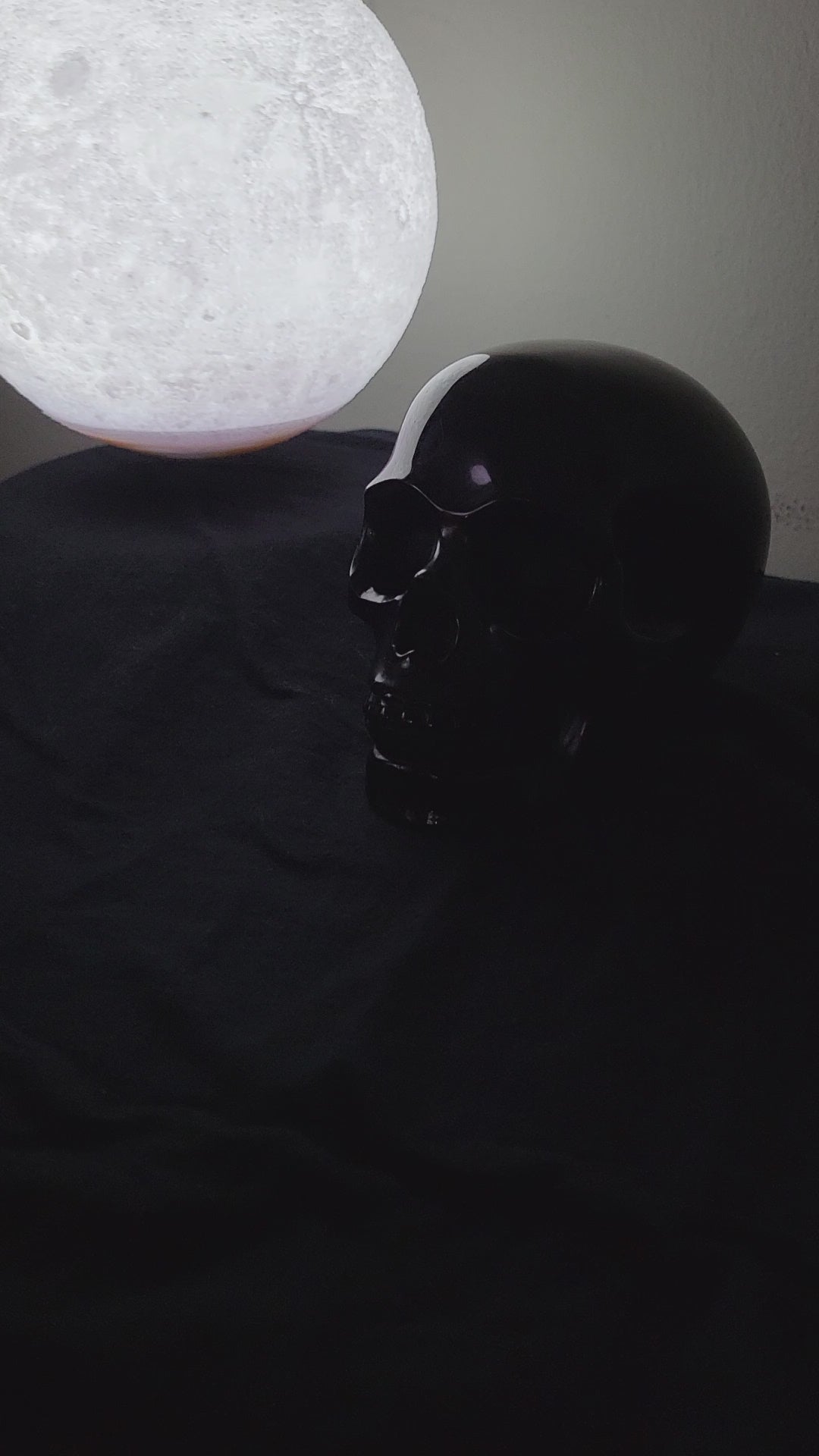 Healing crystal skull made of black obsidian for clarity and focus