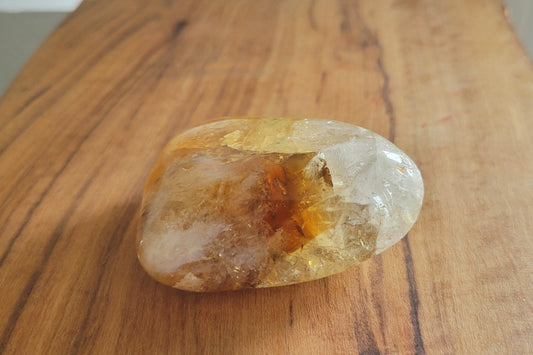 Quartz Citrine Palm Stone