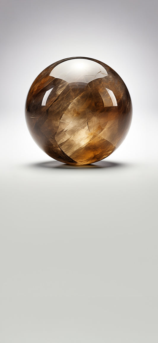 Smoky Quartz Crystal Sphere Lock Screen Wallpaper