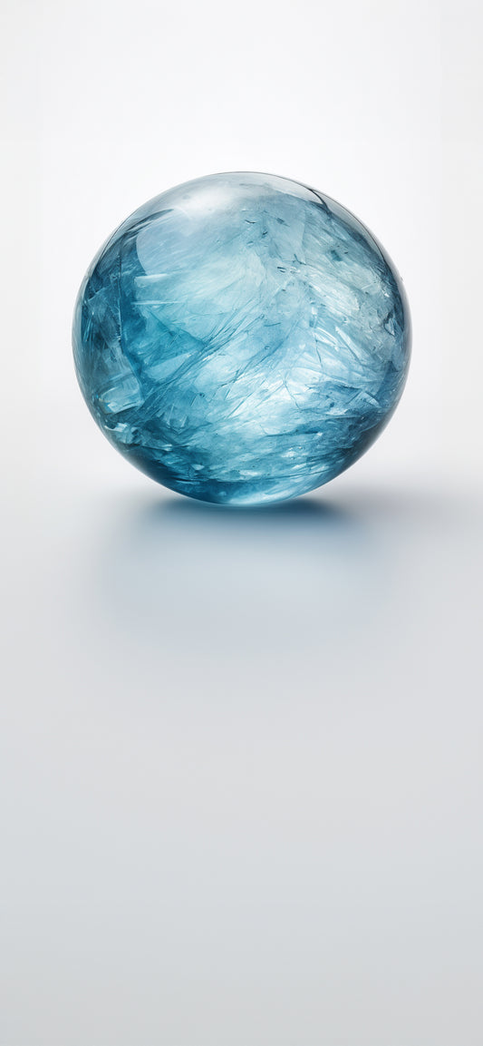 Aquamarine Crystal Sphere Mobile Wallpaper