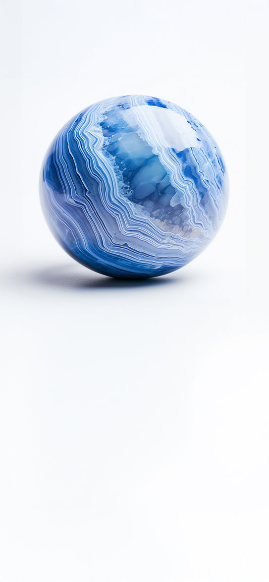 Blue Lace Agate Crystal Sphere Mobile Wallpaper