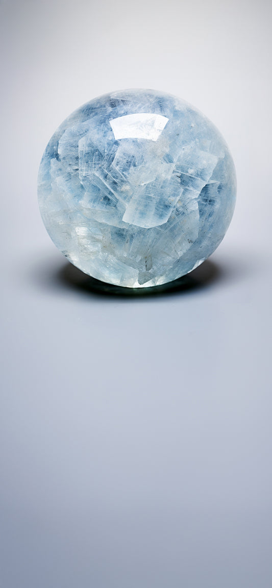 Celestite Crystal Sphere Mobile Wallpaper