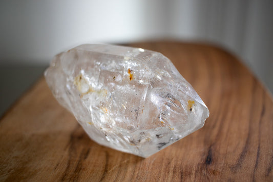 Rare quartz enhydro crystal with visible water bubble inclusion