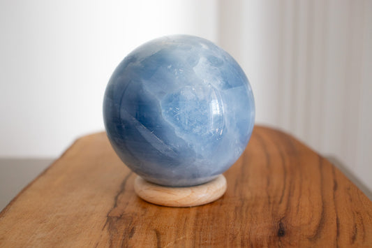 Blue Calcite Crystal Sphere